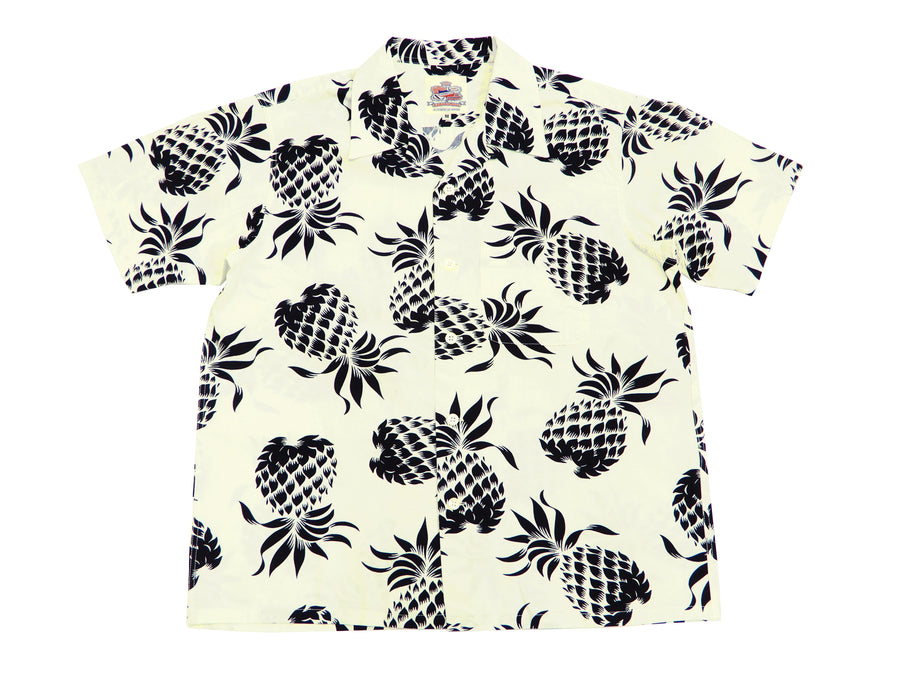 Duke Kahanamoku Men's Cotton Hawaiian Shirt Pineapple Short Sleeve Aloha Shirt DK37811 Off-White