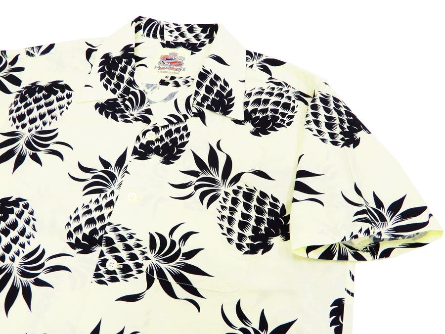 Duke Kahanamoku Men's Cotton Hawaiian Shirt Pineapple Short Sleeve Aloha Shirt DK37811 Off-White