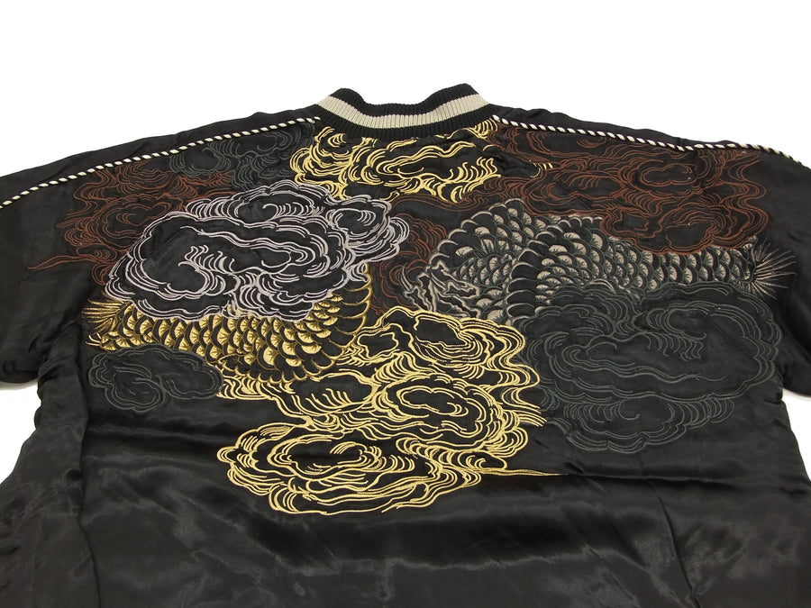 SATORI Japanese Souvenir Jacket Dragon Men's Sukajan GSJR-009 Black