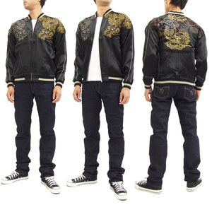 SATORI Japanese Souvenir Jacket Dragon Men's Sukajan GSJR-009 Black