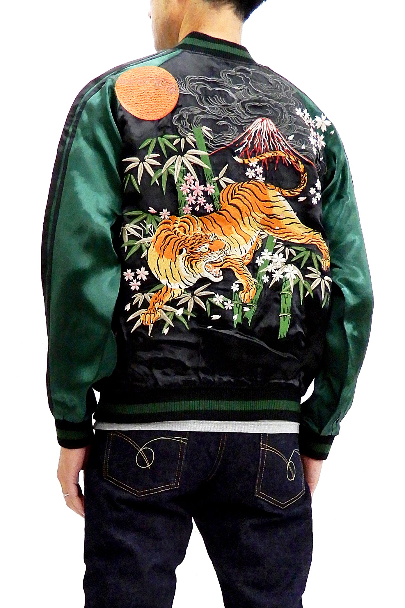 Satori Script Men's Japanese Souvenir Jacket Tiger Sukajan GSJR-017 Bl –  RODEO-JAPAN Pine-Avenue Clothes shop