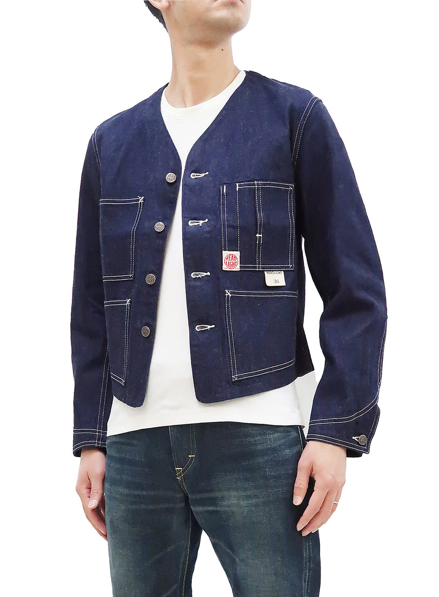 Topman oversized collarless denim jacket with tint in blue | ASOS