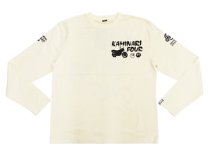 Kaminari T-Shirt Men's Classic Japanese Motorcycle Graphic Long Sleeve Tee KMLT-218 Off-White