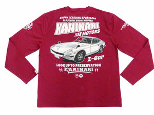Kaminari T-Shirt Men's Classic Japanese Car Graphic Long Sleeve Tee KMLT-219 Wine-Red