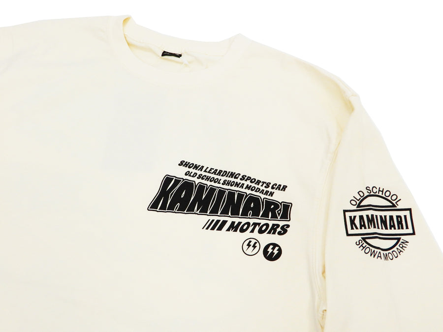 Kaminari T-Shirt Men's Classic Japanese Car Graphic Long Sleeve Tee KMLT-219 Off-White