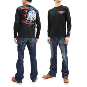 Kaminari T-Shirt Men's Classic Japanese Motorcycle Graphic Long Sleeve Tee KMLT-220 Black