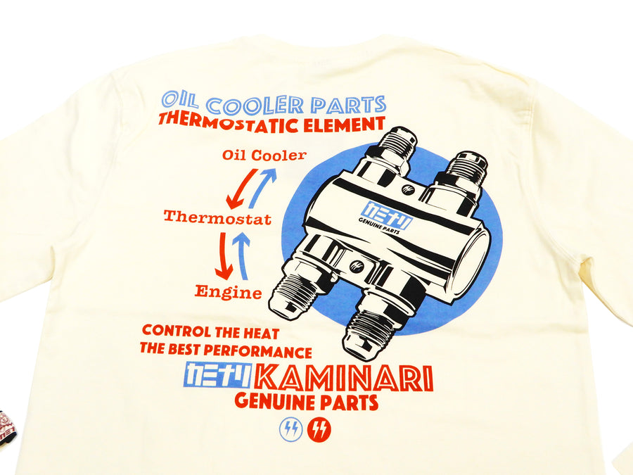 Kaminari T-Shirt Men's Classic Japanese Motorcycle Graphic Long Sleeve Tee KMLT-220 Off-White