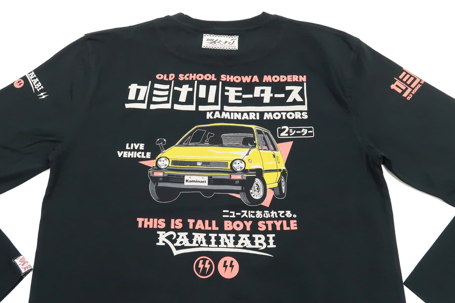 Kaminari T-Shirt Men's Classic Japanese Car Graphic Long Sleeve Tee Efu-Shokai KMLT-222 black