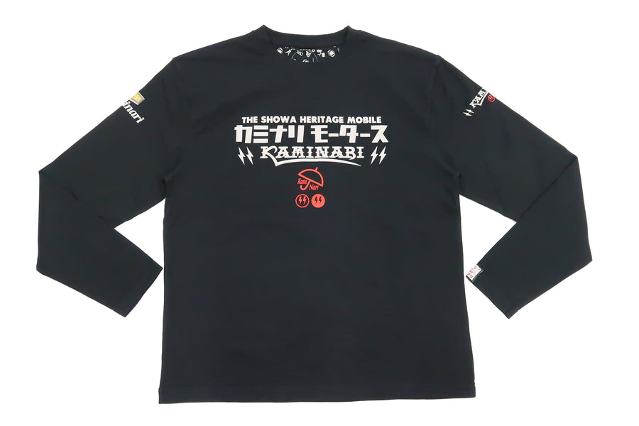 Kaminari T-Shirt Men's Classic Japanese Car Graphic Long Sleeve Tee Efu-Shokai KMLT-223 black