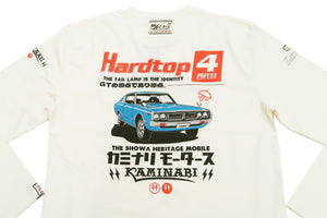 Kaminari T-Shirt Men's Classic Japanese Car Graphic Long Sleeve Tee Efu-Shokai KMLT-223 Off-White