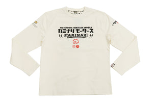 Kaminari T-Shirt Men's Classic Japanese Car Graphic Long Sleeve Tee Efu-Shokai KMLT-223 Off-White