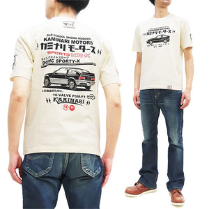 Kaminari T-Shirt Men's Classic Japanese Car Graphic Short Sleeve Tee KMT-230 Off-White