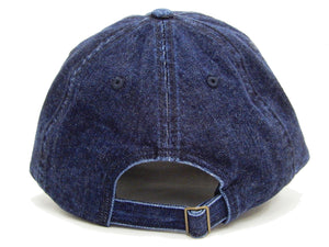 Lee Denim Cap Men's Medium Crown Pre-curved Bill Denim Hat with Lee Embroidery LA0385-26 Pre Faded Indigo Denim