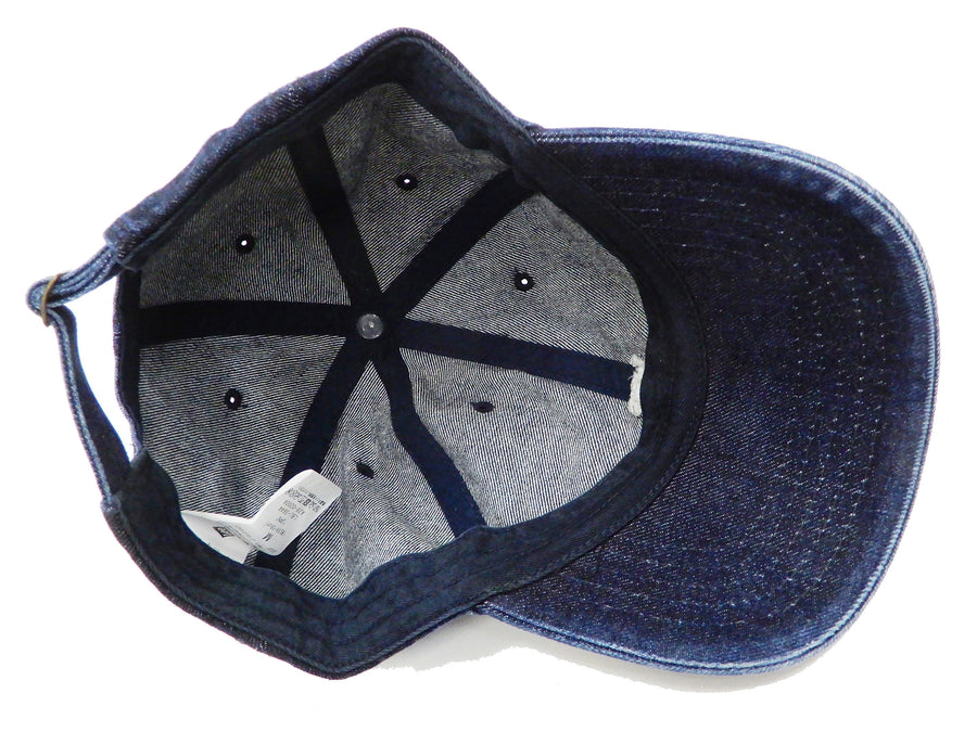 Lee Denim Cap Men's Medium Crown Pre-curved Bill Denim Hat with Lee Embroidery LA0385-26 Pre Faded Indigo Denim