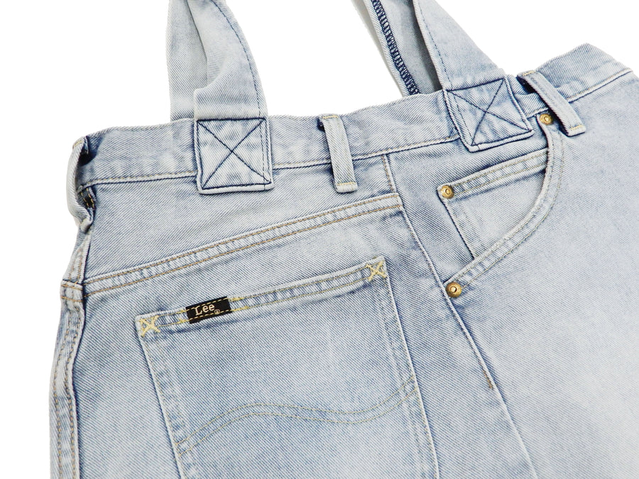 Lee Denim Tote Bag Men's Casual Denim Bag with Lee Riders Jeans Design LA047456 Pre-Faded Bleach Denim