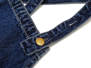 Lee Bib Apron Unisex Logo Graphic Multipurpose Pockets Cross Back Straps LA0551-46 Pre-Faded Indigo Denim