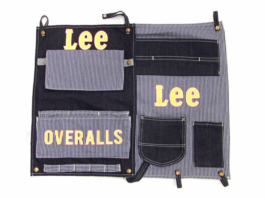 Lee Denim Wall Hanging Pockets Logo Graphic Connectable Organizer with Multipurpose Pockets LA0555-99 Deep Blue Indigo/Hickory-Stripe