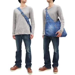 Lee Denim Shoulder Bag Men's Casual Crossbody Bag with Lee Bib Overalls Design LA0562 56 Faded-Denim