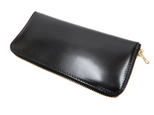 Men's Casual Leather Long Wallet Barns Outfitters Cordovan Zip Around Wallet LE-4318 Black