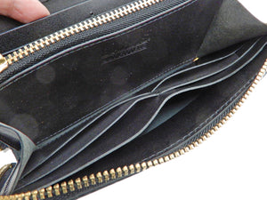 Men's Casual Leather Long Wallet Barns Outfitters Cordovan Zip Around Wallet LE-4318 Black