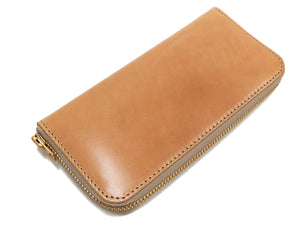 Men's Casual Leather Long Wallet Barns Outfitters Cordovan Zip Around Wallet LE-4318 Beige