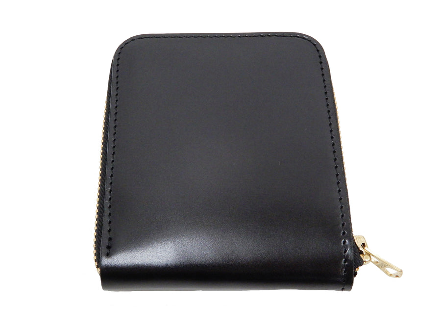 Men's Casual Leather Short Wallet Barns Outfitters Cordovan Zip Around Wallet LE-4319 Black