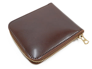 Men's Casual Leather Short Wallet Barns Outfitters Cordovan Zip Around Wallet LE-4319 Chocolate Brown