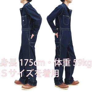 Lee Coverall Men's Reproduction of Union-All Long Sleeve Unlined Coveralls LM7213 LM7213-200 Rince Deep Blue Indigo