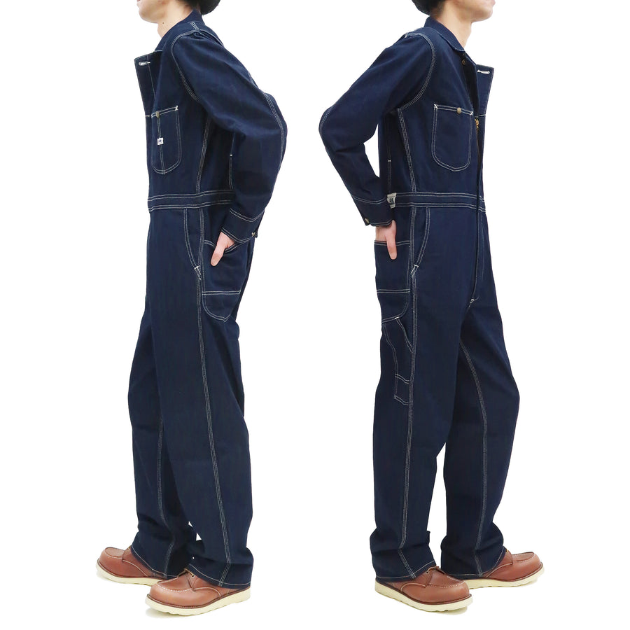 Lee Coverall Men's Reproduction of Union-All Long Sleeve Unlined Coveralls LM7213 LM7213-200 Rince Deep Blue Indigo