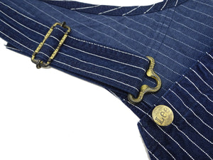 Lee Overalls Men's Casual Fashion Bib Overall High-Back LM7254 LM7254-2204 Indigo Twill with White Pinstripe Stitching