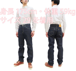 Lee Jeans 101Z with Zip fly Men's Regular Fit Straight Jeans LM8101 Made in Japan LM8101-500 One-Washed Deep Blue Indigo Denim
