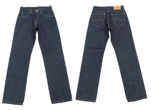 Lee Jeans 101Z with Zip fly Men's Regular Fit Straight Jeans LM8101 Made in Japan LM8101-500 One-Washed Deep Blue Indigo Denim
