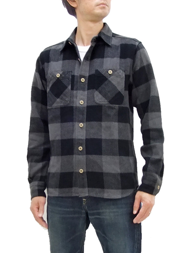 Momotaro Jeans Flannel Shirt Men's Herringbone Twill Buffalo Plaid