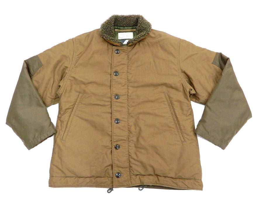 Moduct Jacket Men's Military N-1 Deck Jacket Style Cotton Puffer Jacket Toyo Enterprises MO14879 Khaki