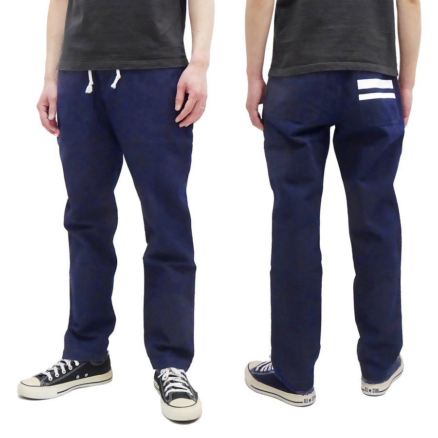 Momotaro Jeans Pants Men's Casual Dobby Fabric Relaxed-Tapered Easy Pants with Elastic Drawstring Waistt MPT1010M31 Indigo