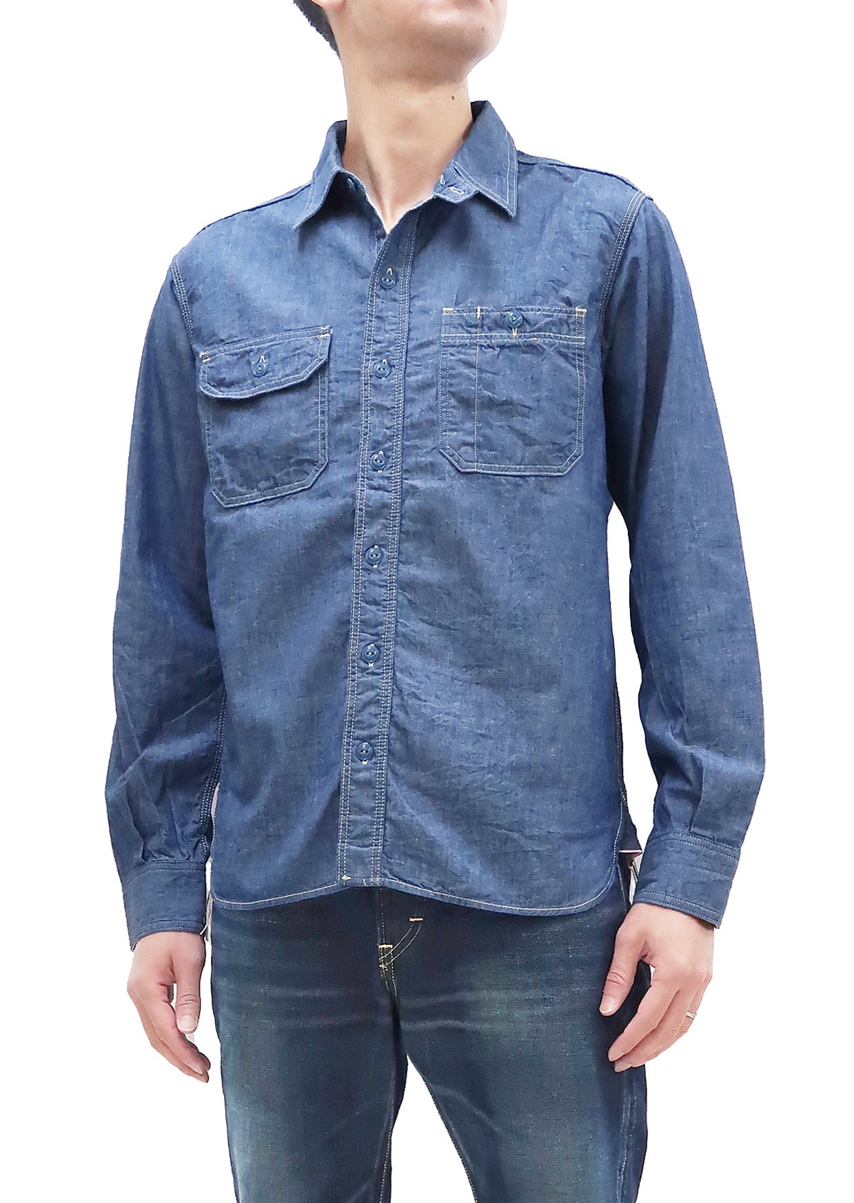 Orslow Vintage Fit Work Shirt - Chambray 1