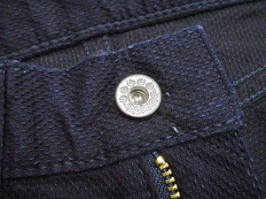 Momotaro Jeans Indigo Dobby Shorts Men's Knee Length Short Pants with Painted GTB Stripe MSP1010M31
