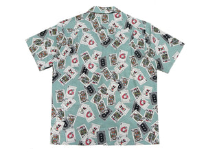 Momotaro Jeans Shirt Men's Short Sleeve Japanese Aloha Shirt Hawaiian Shirt MSS1010M31 Green