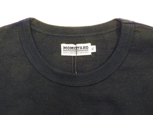 Momotaro Jeans T-shirt Men's Short Sleeve Tee with GTB Stripes on Left Arm MT002 Black