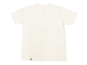 Momotaro Jeans T-shirt Men's Short Sleeve Slub Tee with Stripe on Left Arm MT302 White