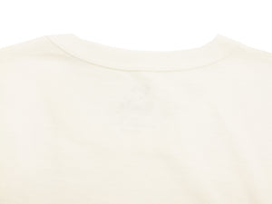 Momotaro Jeans T-shirt Men's Short Sleeve Slub Tee with Stripe on Left Arm MT302 White