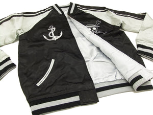 Hanatabi Gakudan Men's Japanese Souvenir Jacket Japanese ONE PIECE Sukajan Script OPSJ-001 Black