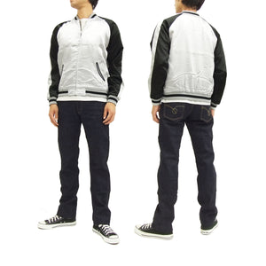 Hanatabi Gakudan Men's Japanese Souvenir Jacket Japanese ONE PIECE Sukajan Script OPSJ-001 Black