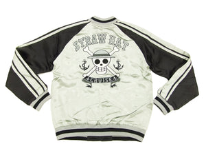 Hanatabi Gakudan Men's Japanese Souvenir Jacket Japanese ONE PIECE Sukajan Script OPSJ-001 Silver