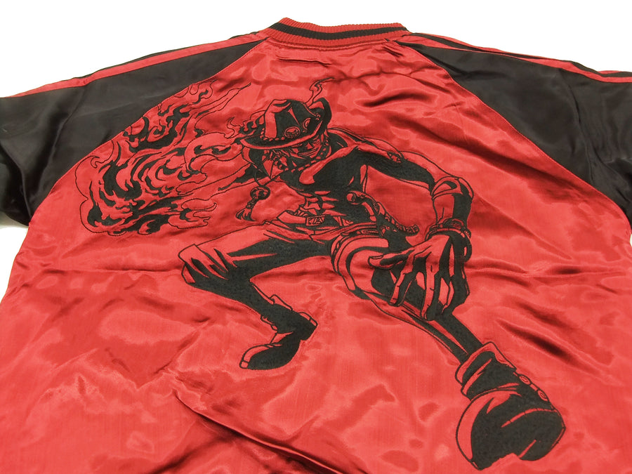 Hanatabi Gakudan Men's Japanese Souvenir Jacket Japanese ONE PIECE Sukajan Script OPSJ-002 Red