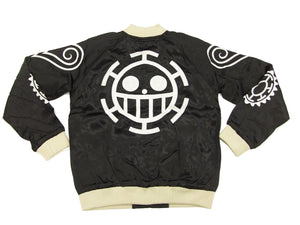 Hanatabi Gakudan Men's Japanese Souvenir Jacket Japanese ONE PIECE Sukajan Script OPSJ-003 Black