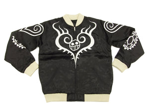 Hanatabi Gakudan Men's Japanese Souvenir Jacket Japanese ONE PIECE Sukajan Script OPSJ-003 Black
