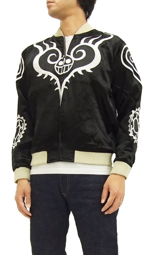 Hanatabi Gakudan Men's Japanese Souvenir Jacket Japanese ONE PIECE Sukajan Script OPSJ-003 Black