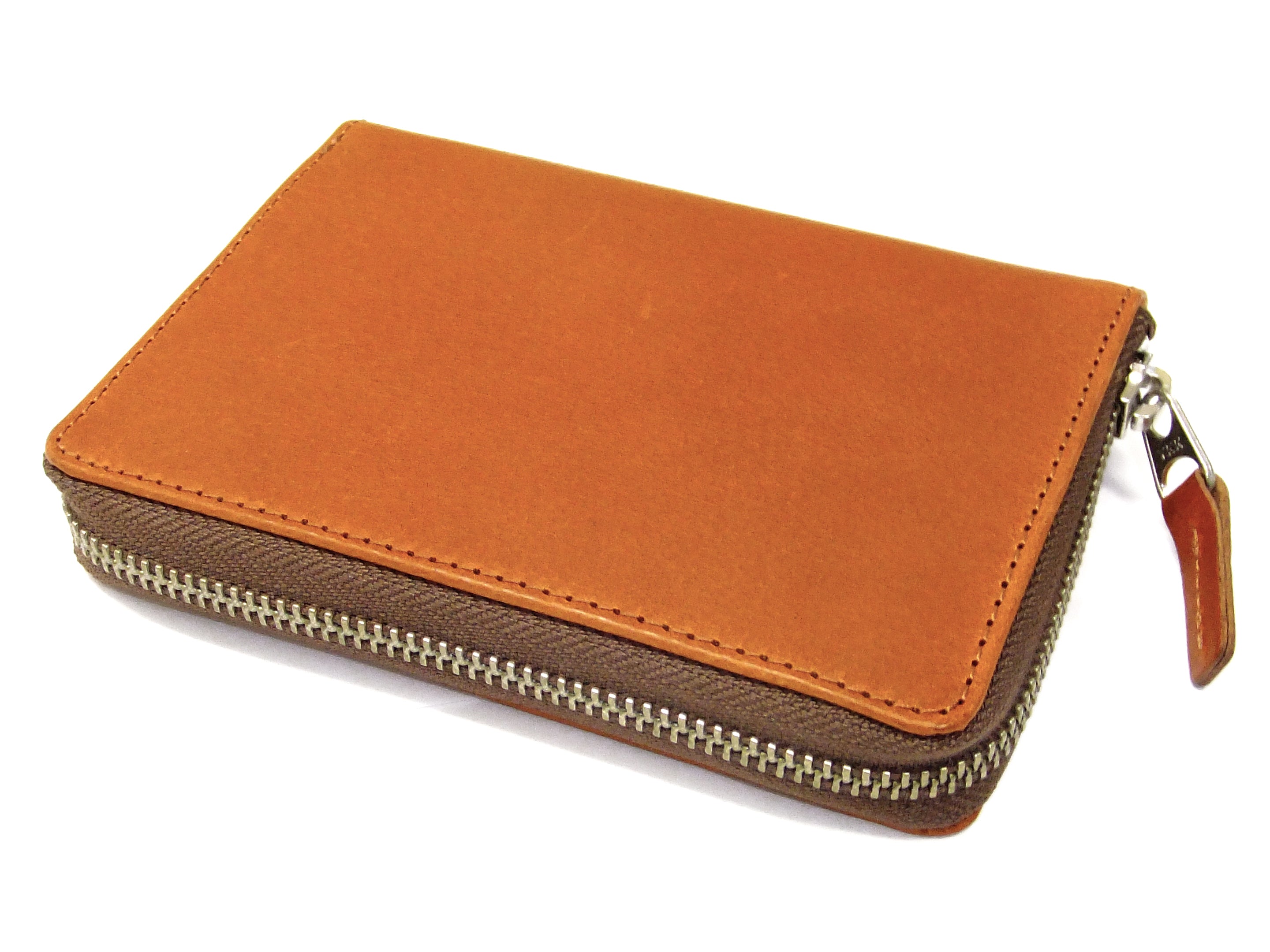 Men's Casual Wallet Zip Around Leather Bifold Medium Wallet Salt & Sugar  PI-2882 Camel