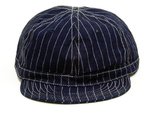 Pherrow's Workman Cap Men's Indigo Wabash Stripe Adjustable Working Hat PWCC1-W